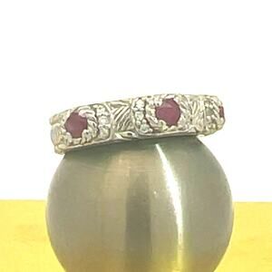 Judith Ripka - Ruby 925 Sterling Silver CZ Diamonique Ring